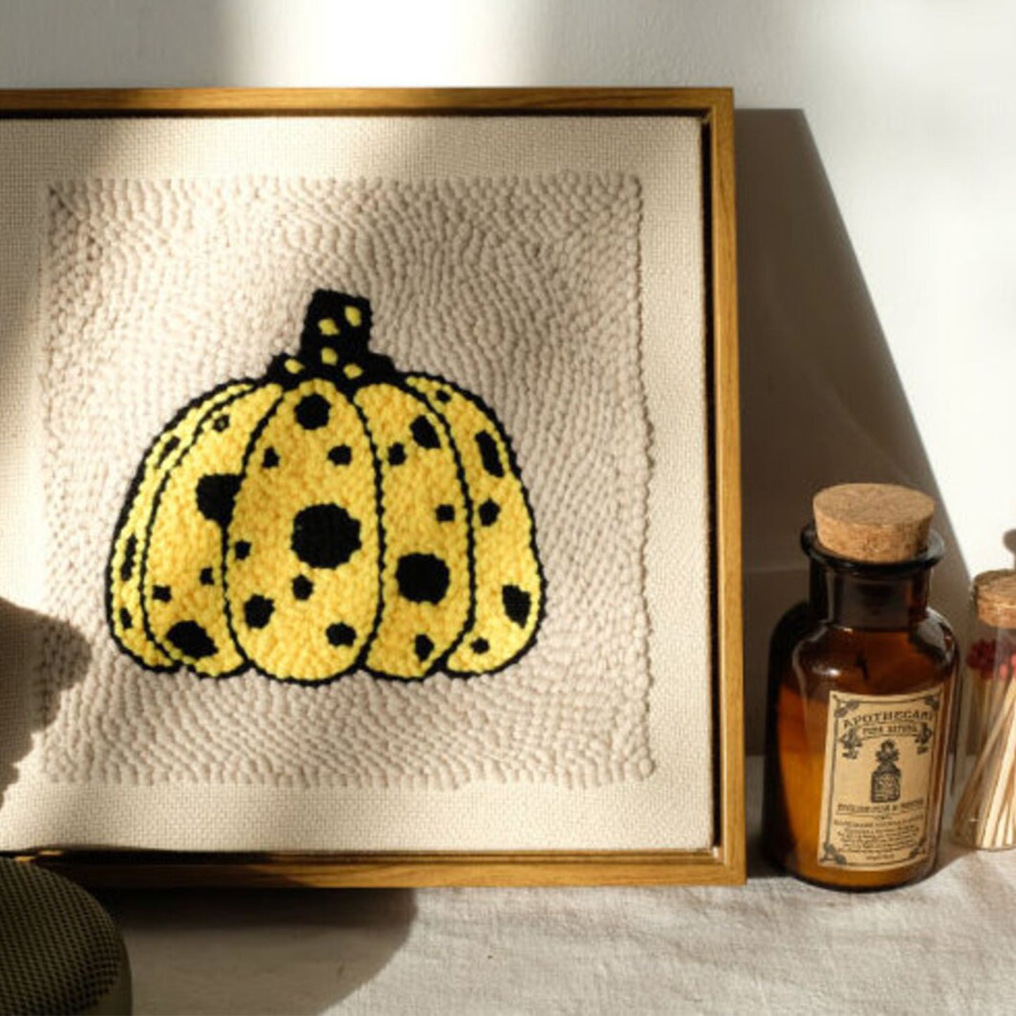 YAYOI KUSAMA-Inspired Pumpkin - Punch Needle Kit Embroidery