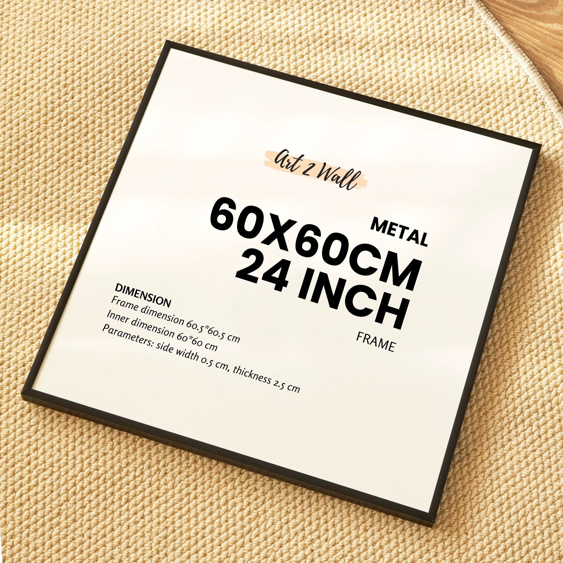 Square Thin Aluminum Frame BLACK 60x60cm Metal Photo Frames