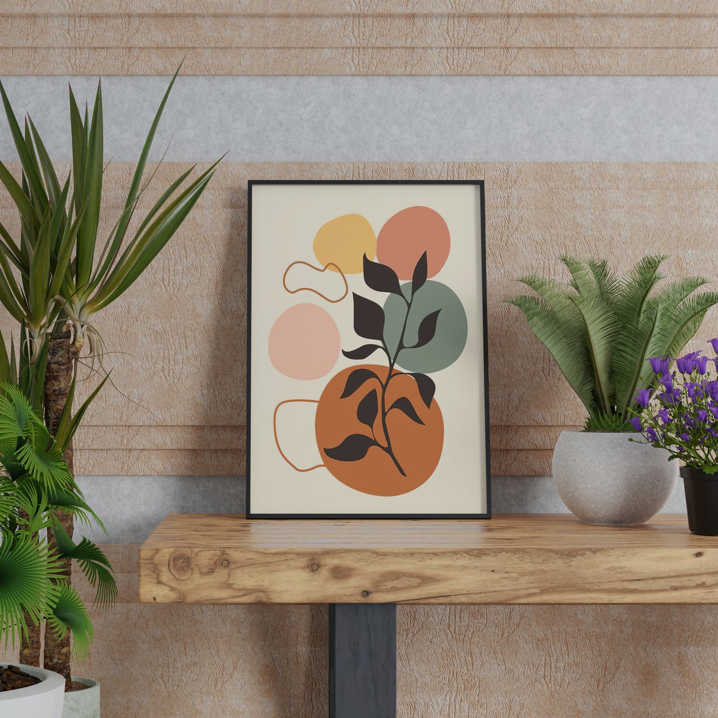 Colorful Abstract Plant No.1 Minimalist Art Poster