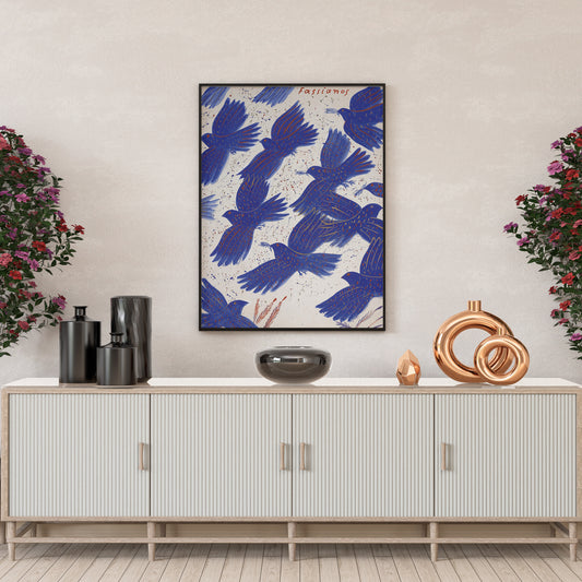 Framed Poster Art Prints BLUEBIRDS Minimalism 16x20" 20x28" inch 40x50CM 50x70CM