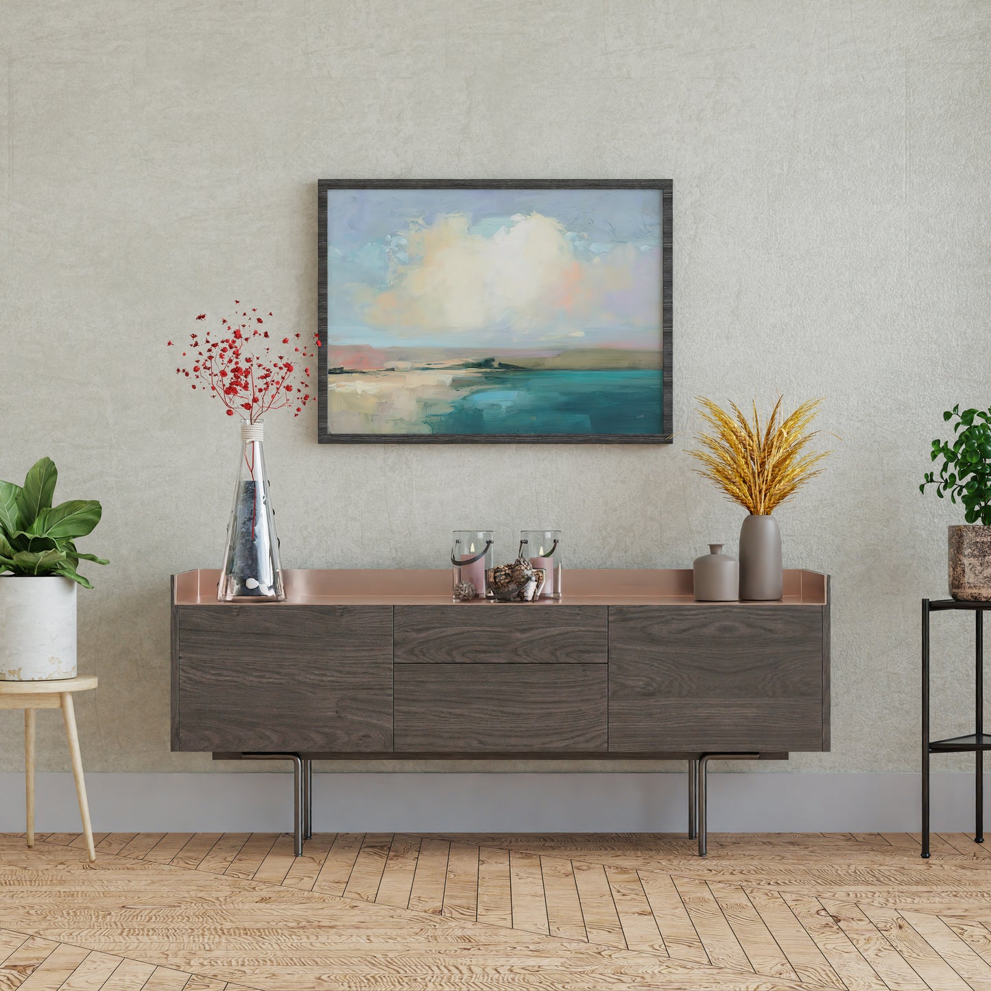 Marsh Painting Countryside Landscape Watercolor Painting Poster