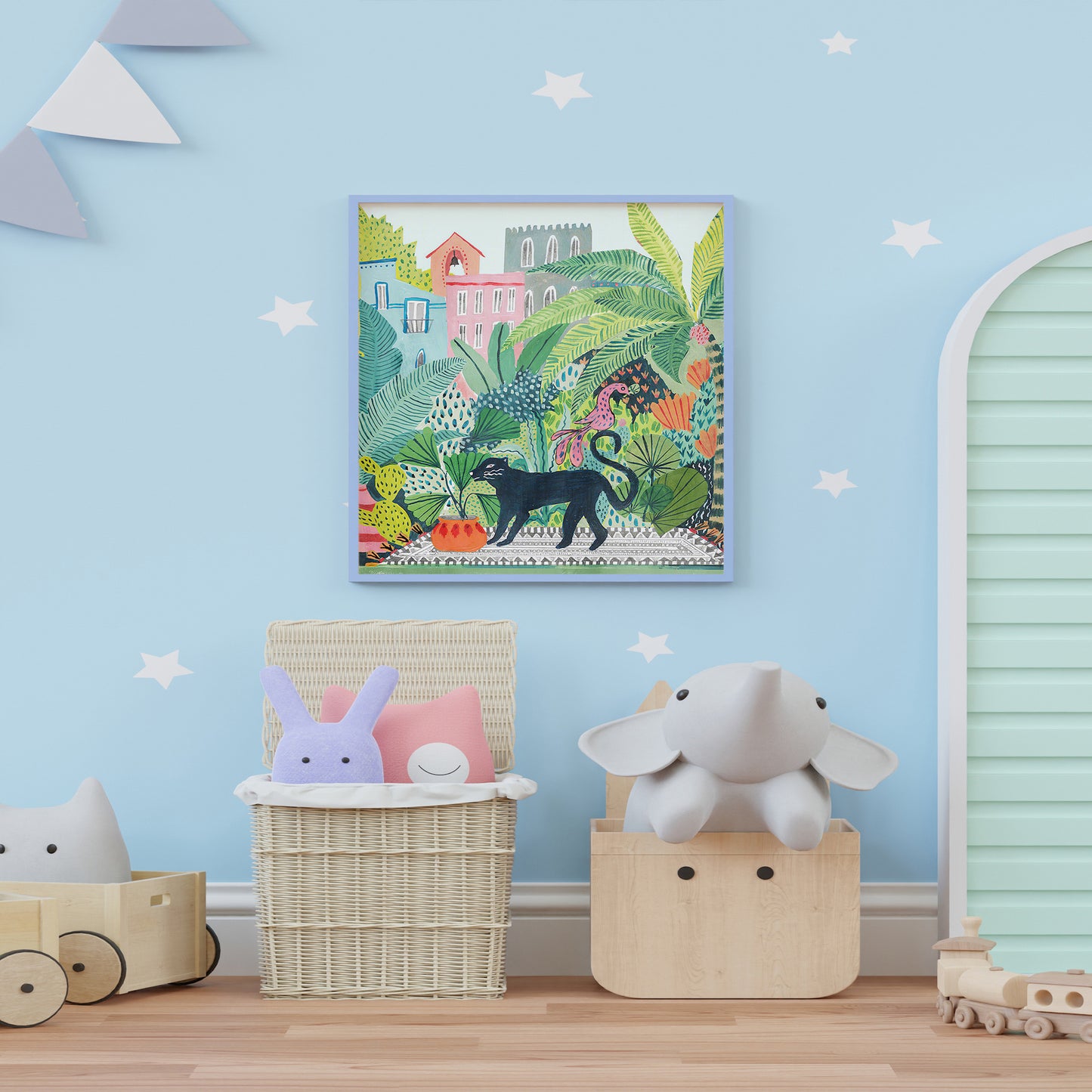 Animals in Jungle No.1 Art Painting Poster