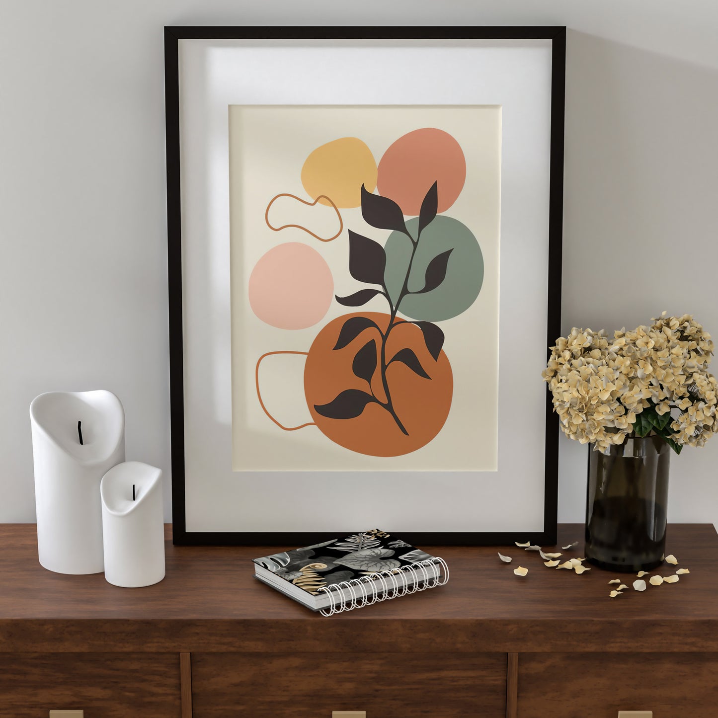Colorful Abstract Plant No.1 Minimalist Art Poster