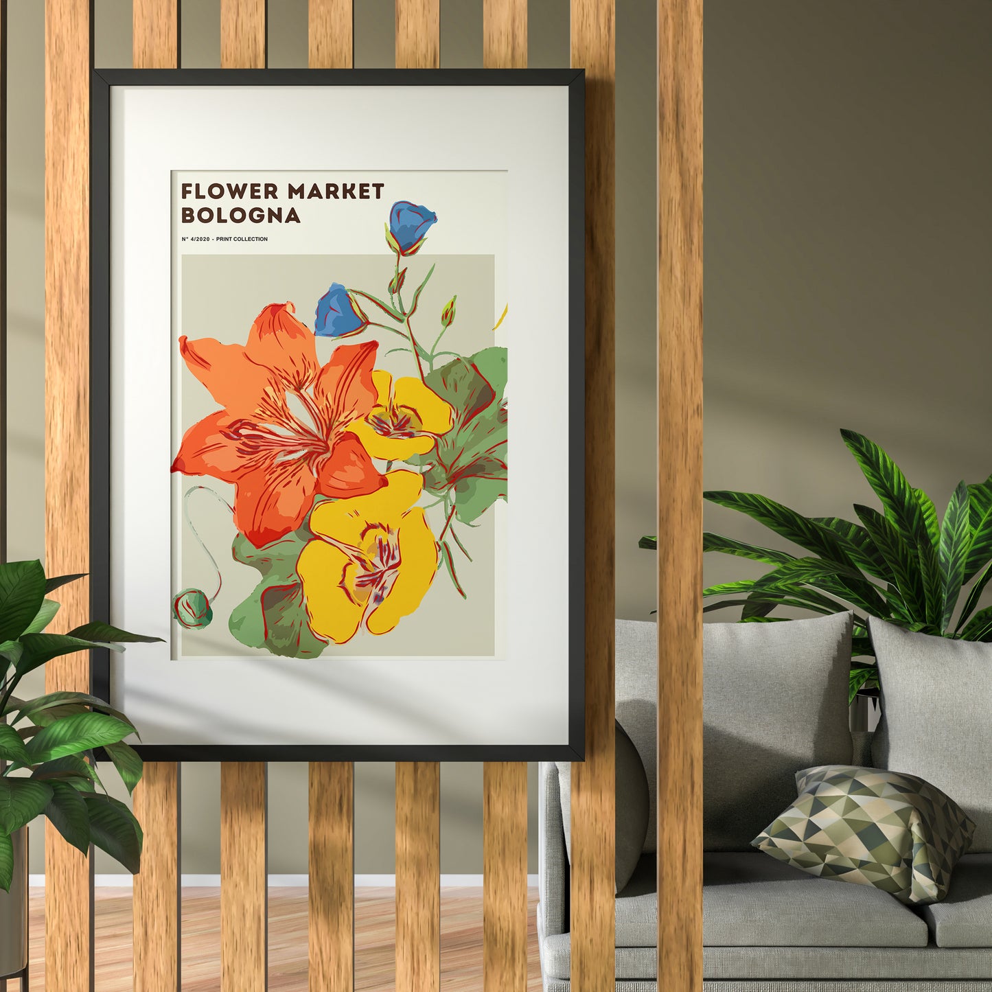 FLOWER MARKET BOLOGNA Art Print Poster