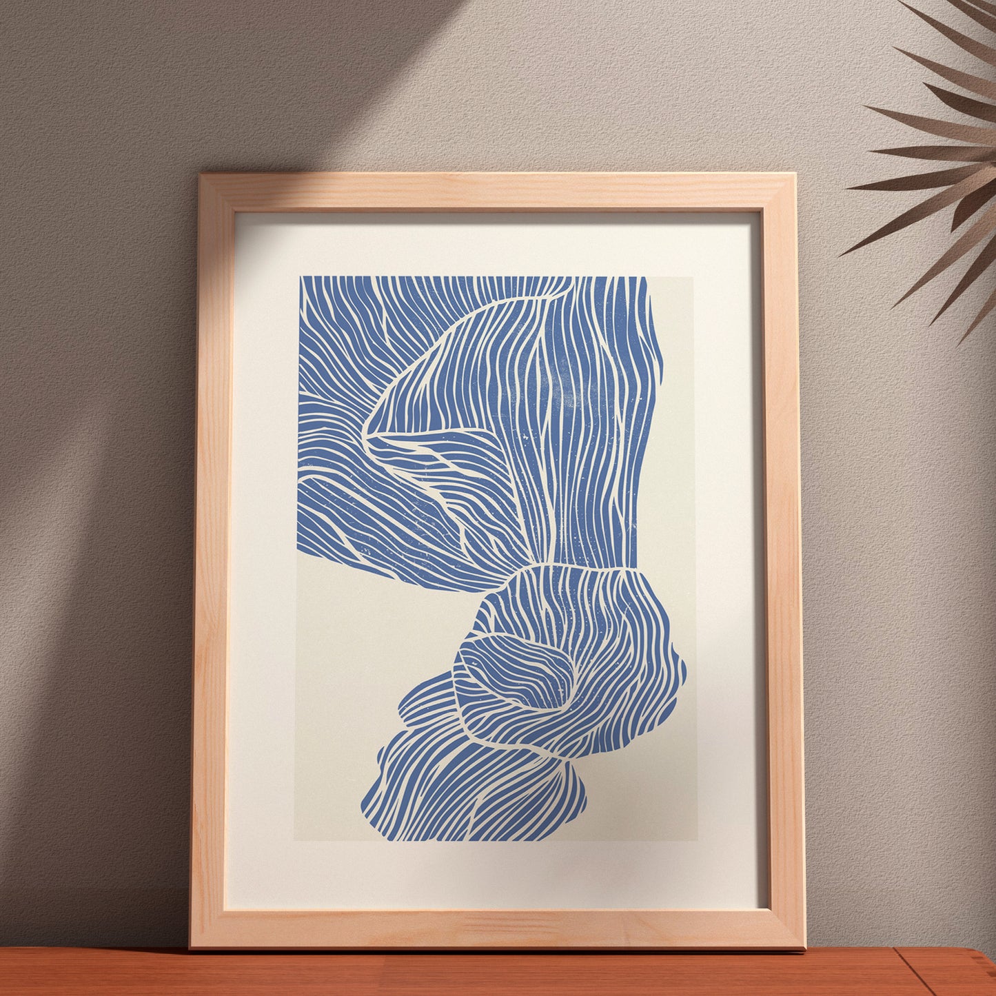 Abstract Blue Stripes No.1 Minimalist Art Poster