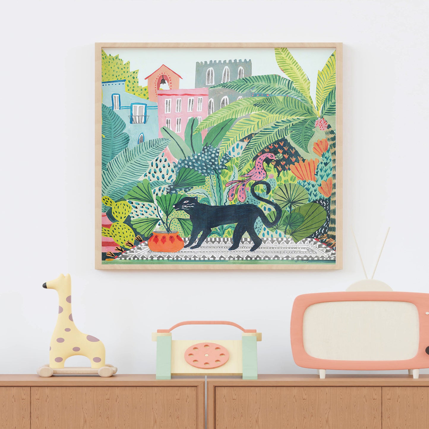Animals in Jungle No.1 Art Painting Poster