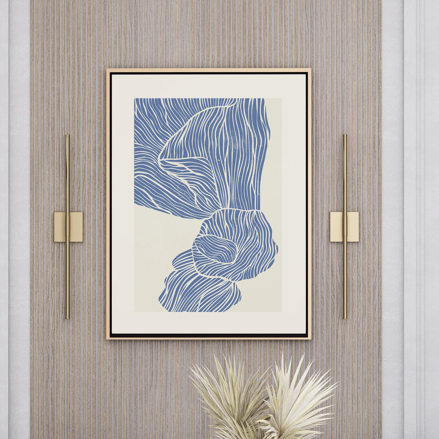 Abstract Blue Stripes No.1 Minimalist Art Poster