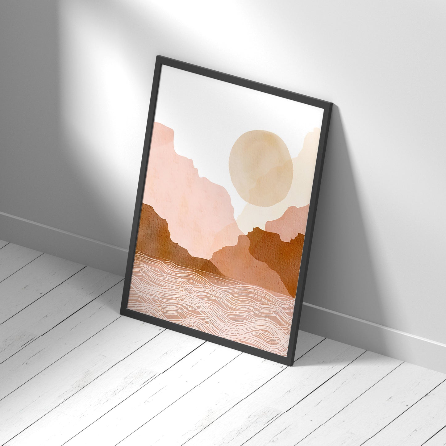 Framed Printed Sun & Beach No.1 Minimalist Art Poster 20-inch 28-inch 40x50 50x70CM
