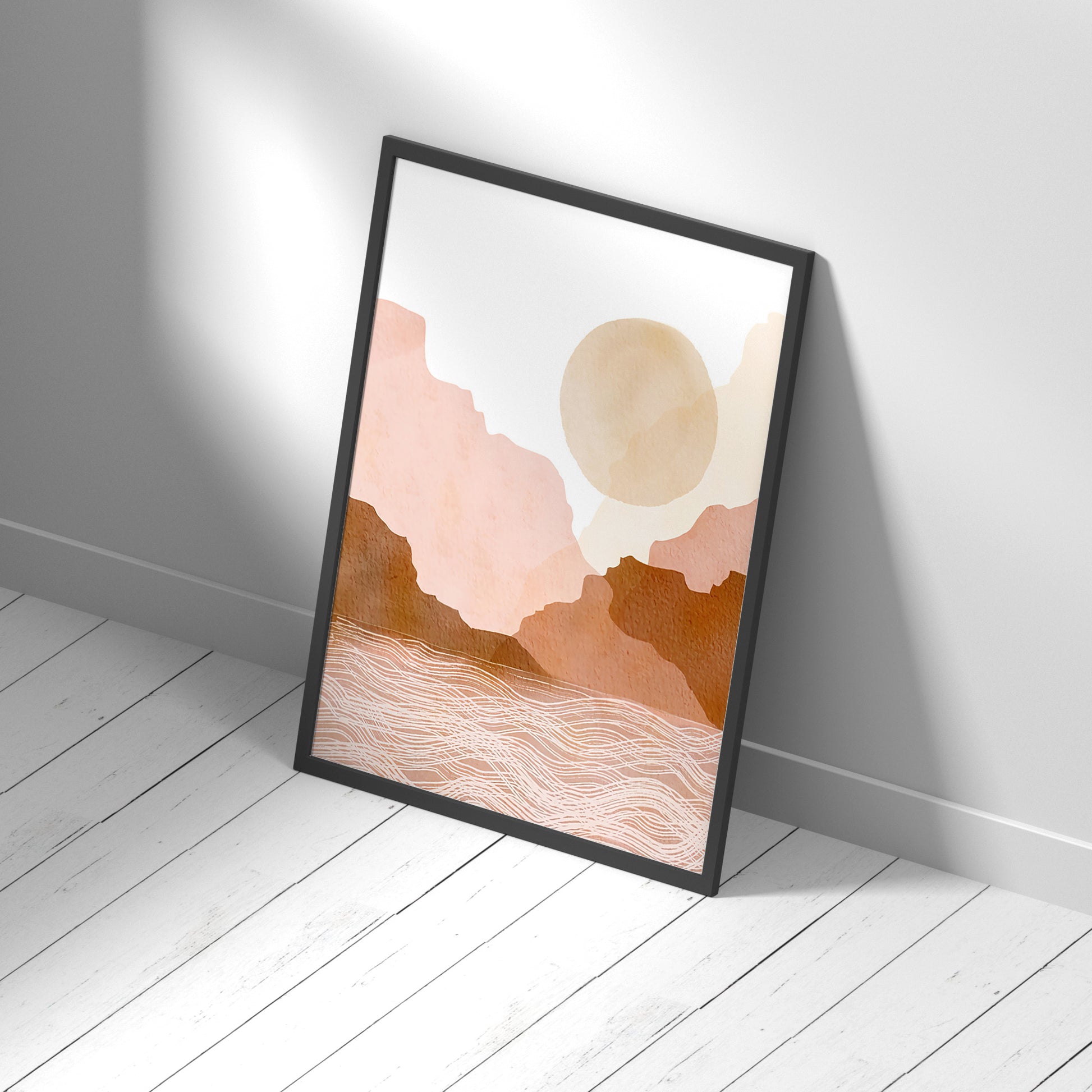 Framed Printed Sun & Beach No.1 Minimalist Art Poster 20-inch 28-inch 40x50 50x70CM