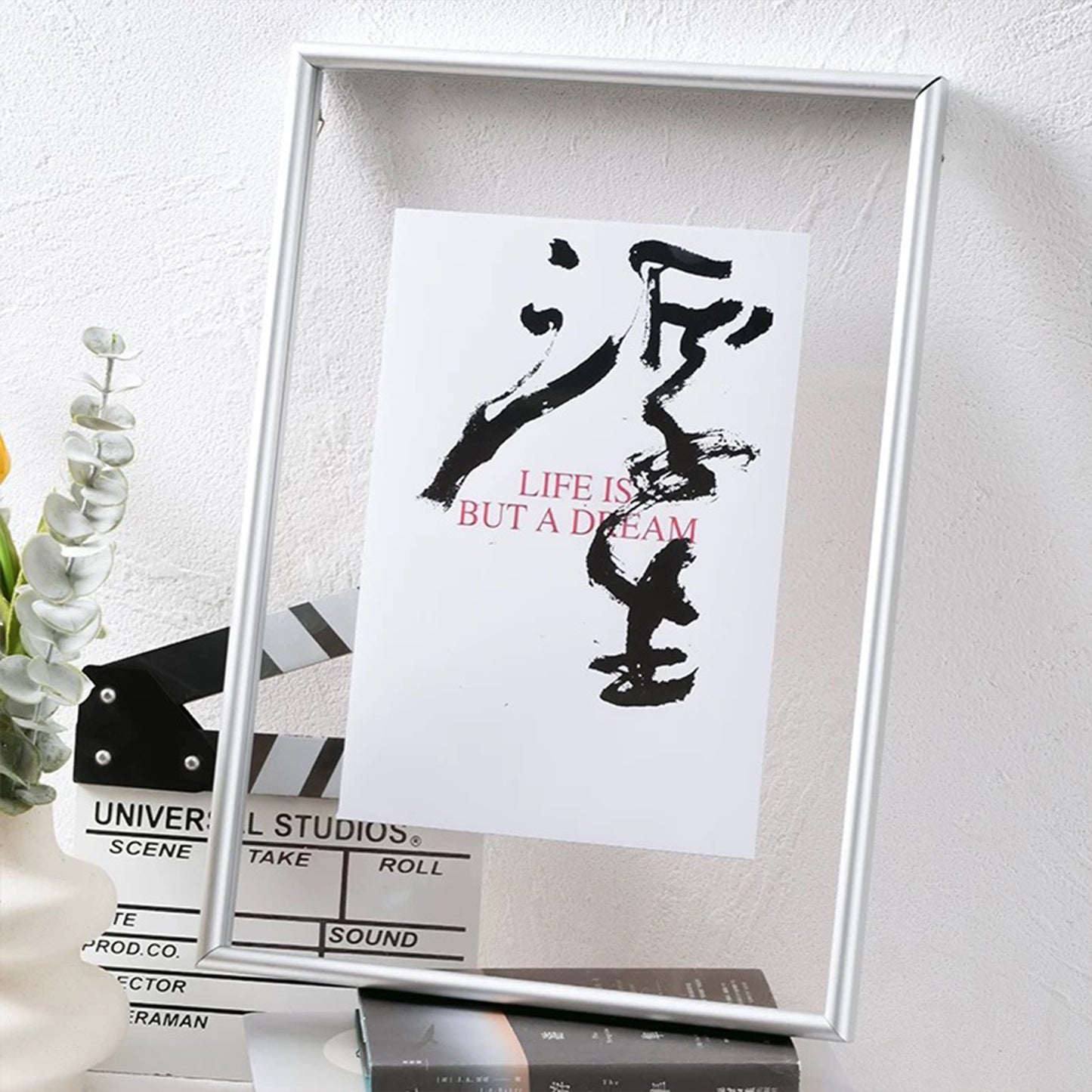 A3 Silver Aluminium Alloy Transparent Frame Hang A Wall Picture Frame Acrylic