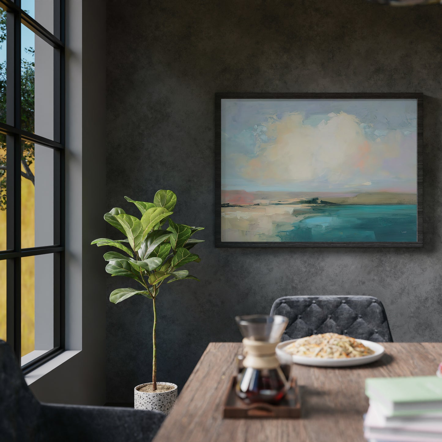 Marsh Painting Countryside Landscape Watercolor Painting Poster