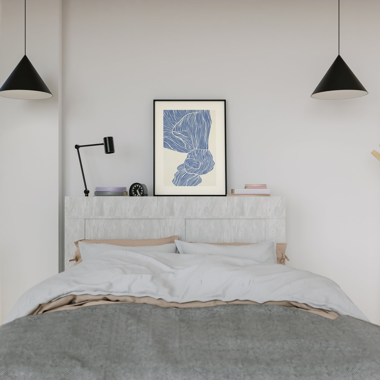 Abstract Blue Stripes No.1 Minimalist Art Poster