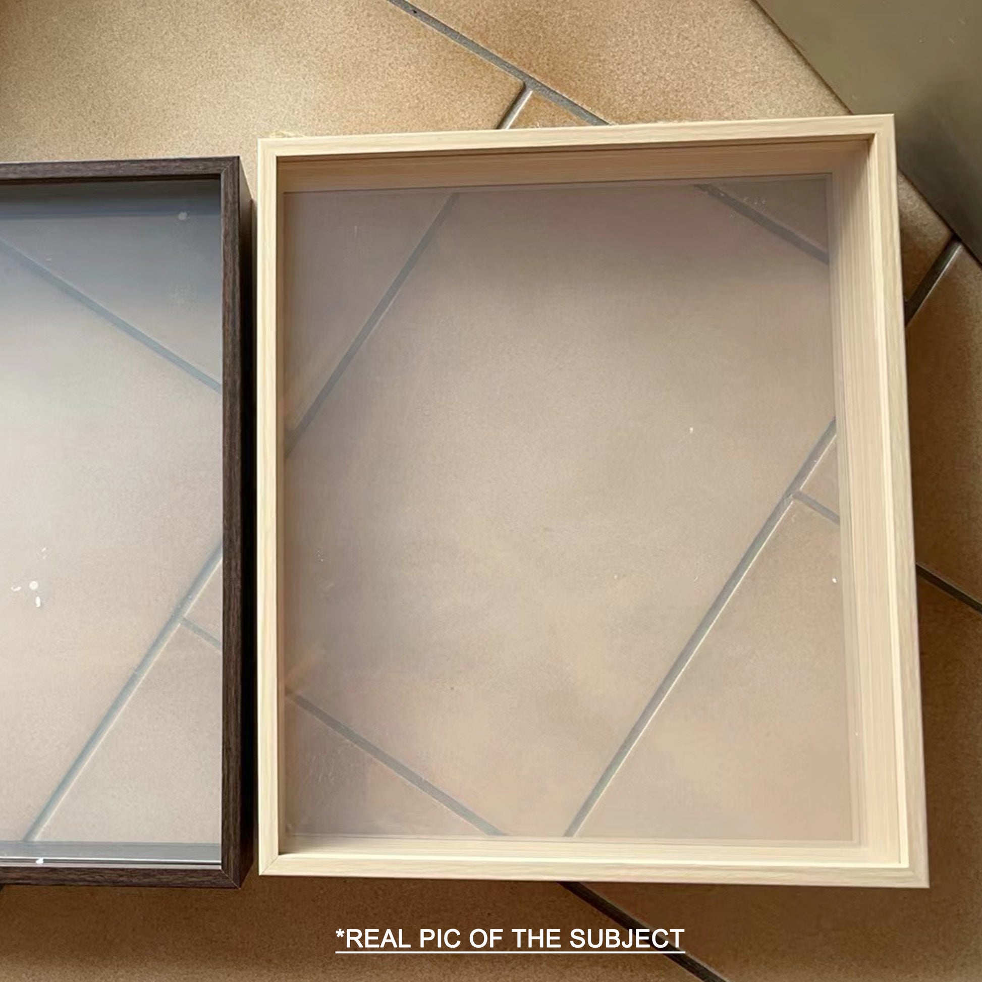A4 3D Deep Box Frame Shadow Box Double Sided Glass Frame Oak