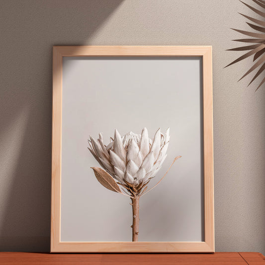 Framed Poster Art Prints Flower in Beige Minimalist 16x20" 20x28" inch 40x50CM 50x70CM