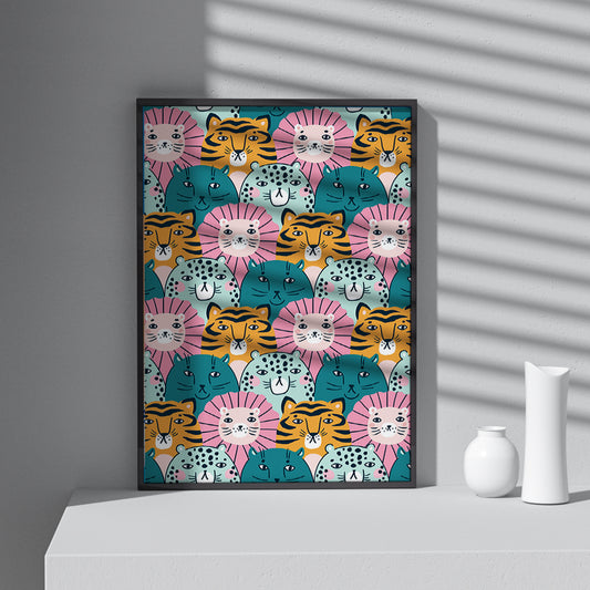 Framed Printed Animal Wall Poster Art Prints 20-inch 28-inch 40x50 50x70CM