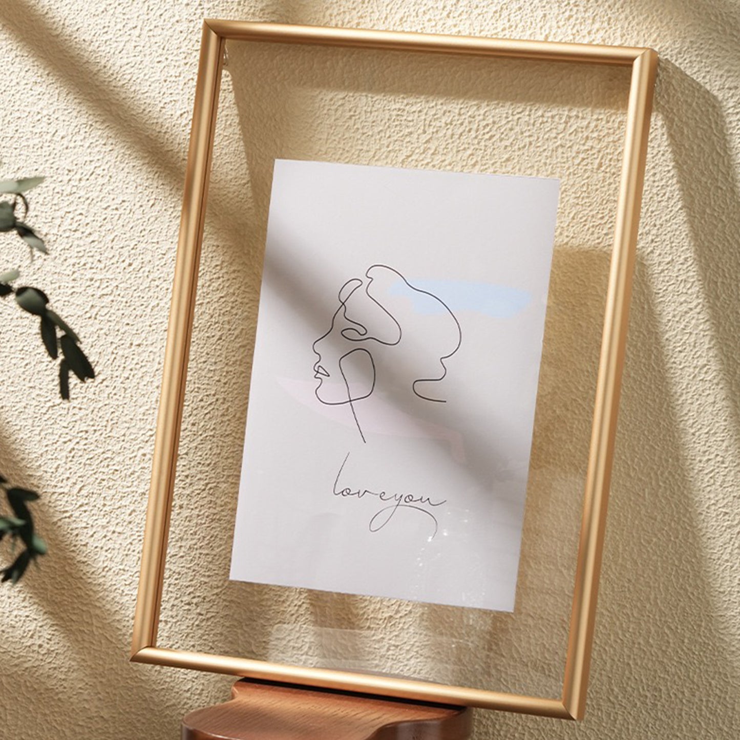 A3 Golden Aluminium Alloy Transparent Frame Hang A Wall Picture Frame Acrylic