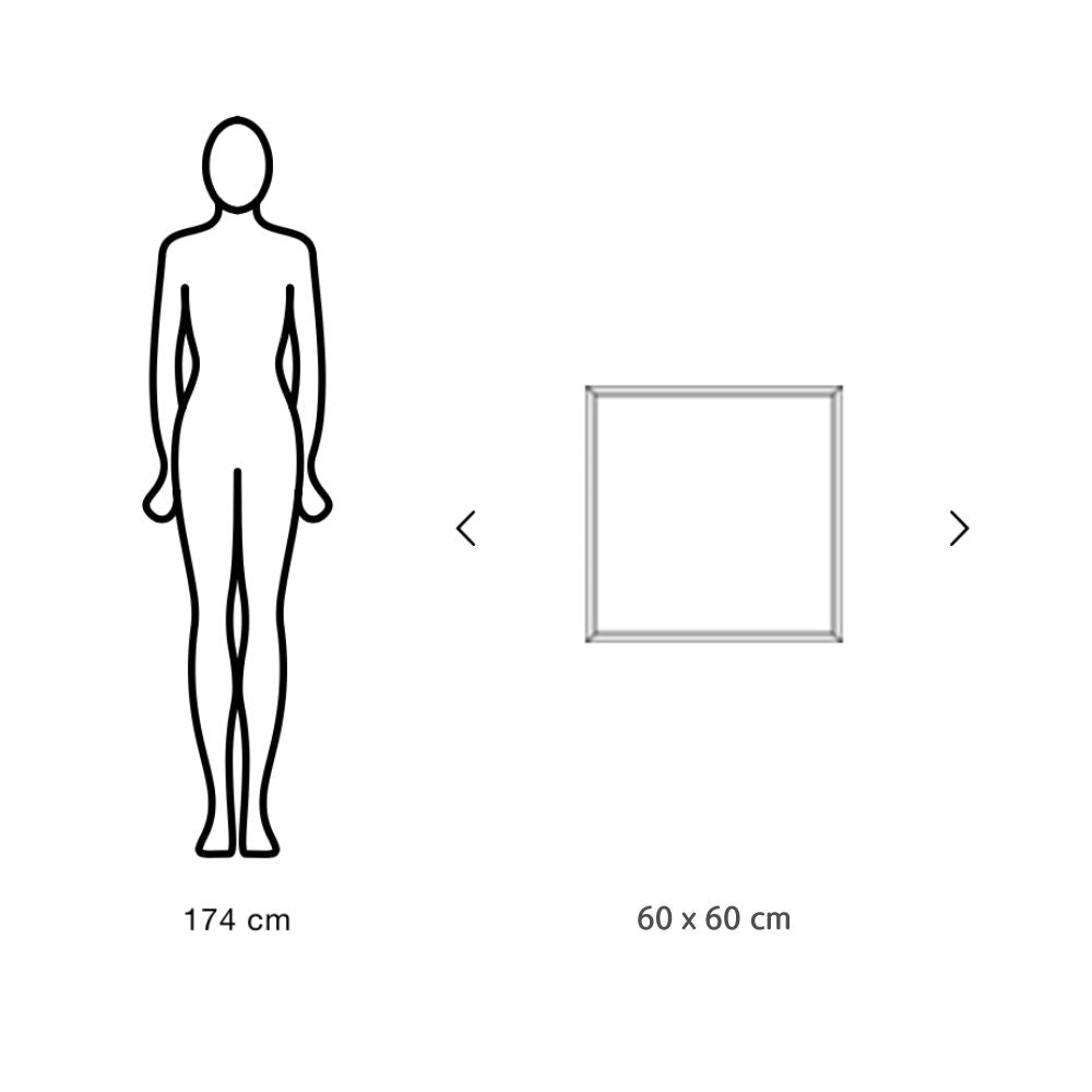 Square Thin Aluminum Frame GOLD For Tempered Glass 60x60cm