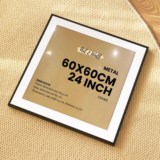 Black Premium Metal Photo Frame 60x60 CM with Mat-board
