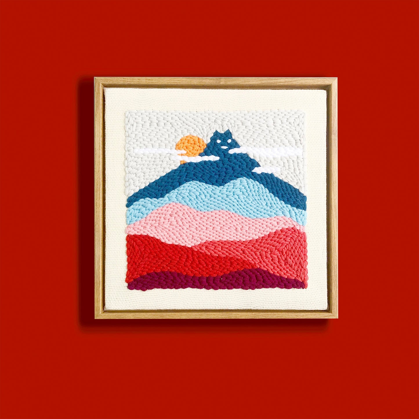 Cat Hill - Punch Needle Kit Embroidery Start Kit