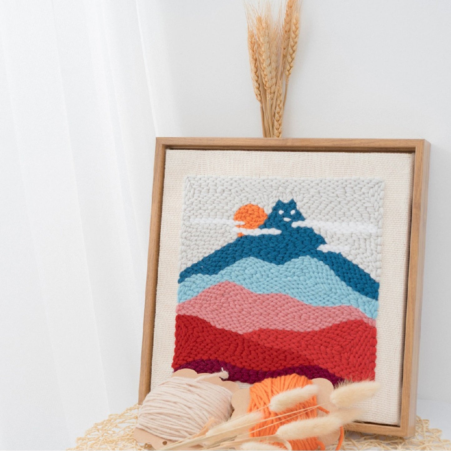 Cat Hill - Punch Needle Kit Embroidery Start Kit