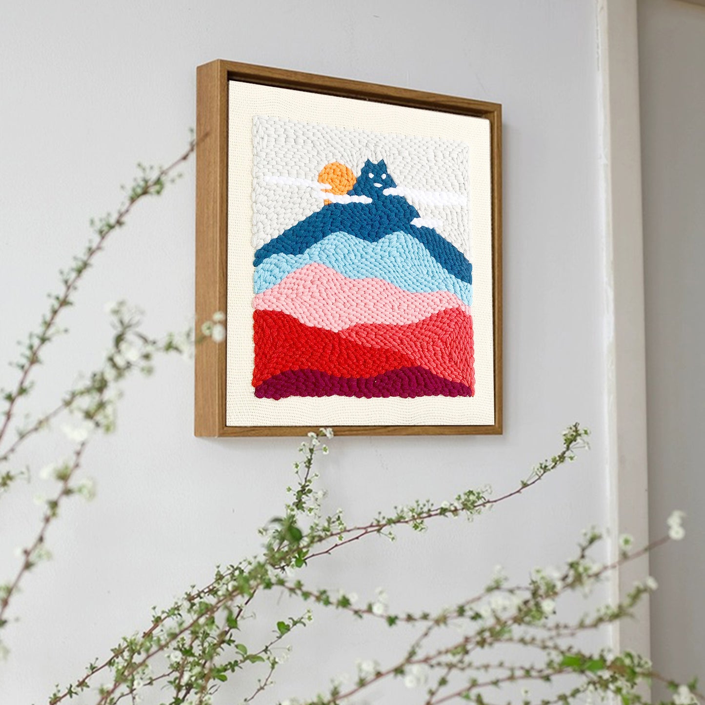 Cat Hill - Punch Needle Kit Embroidery Start Kit