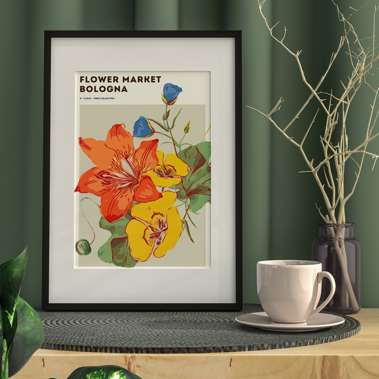 FLOWER MARKET BOLOGNA Art Print Poster
