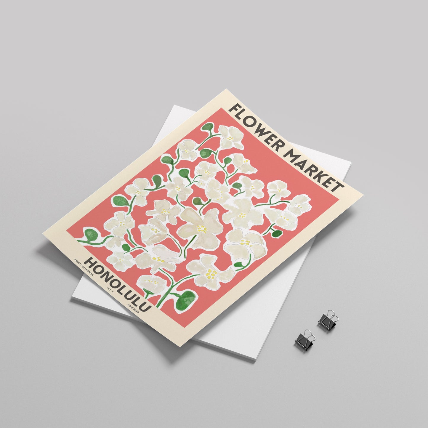 FLOWER MARKET Prints HONOLULU Art Print Poster
