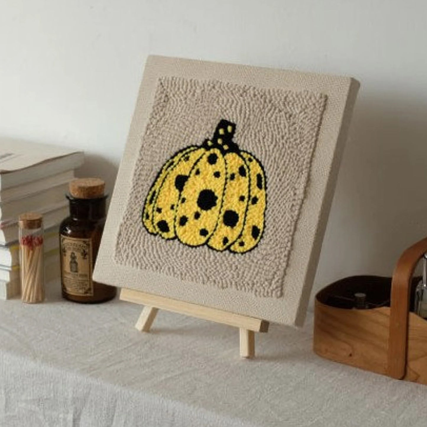 YAYOI KUSAMA-Inspired Pumpkin - Punch Needle Kit Embroidery