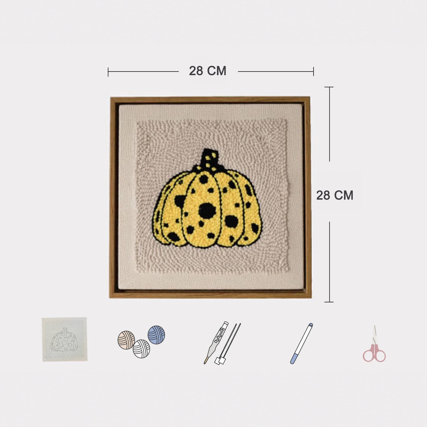 YAYOI KUSAMA-Inspired Pumpkin - Punch Needle Kit Embroidery