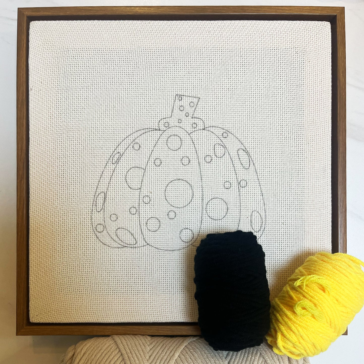 YAYOI KUSAMA-Inspired Pumpkin - Punch Needle Kit Embroidery