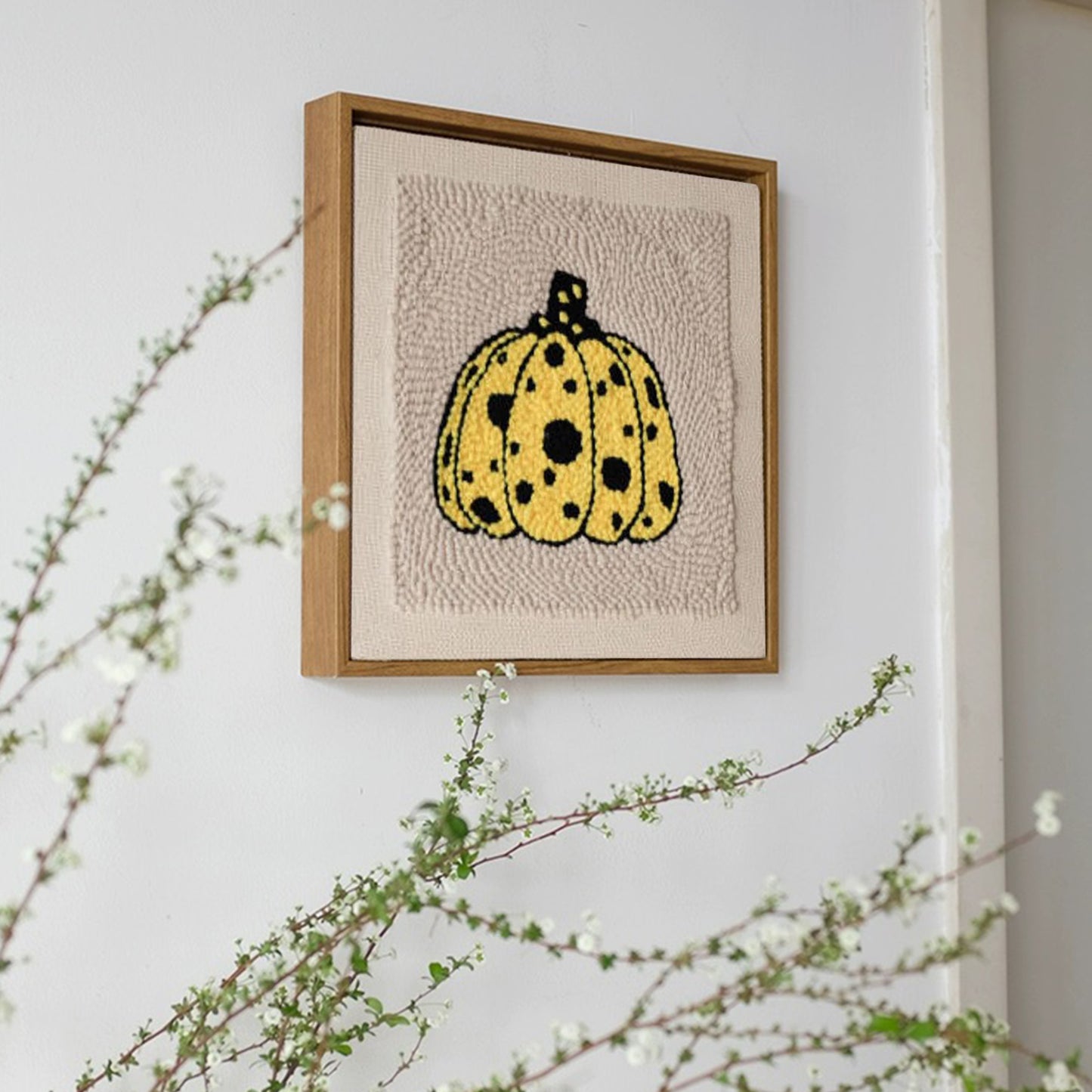 YAYOI KUSAMA-Inspired Pumpkin - Punch Needle Kit Embroidery