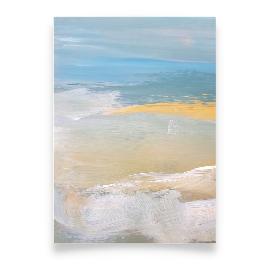 Minimalist Abstract Blue Ocean Landscape Art Painting Poster