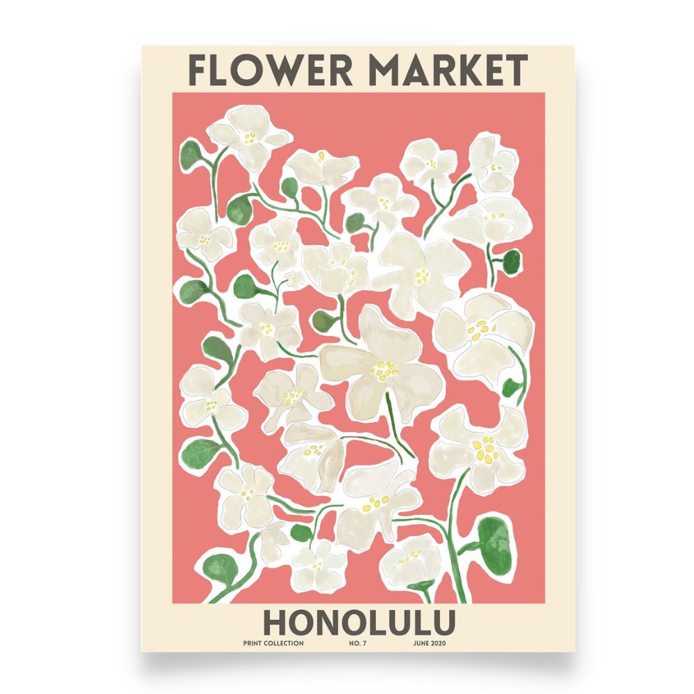 FLOWER MARKET HONOLULU Art Print Poster