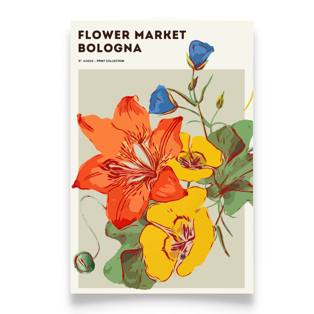 FLOWER MARKET BOLOGNA Art Print Poster