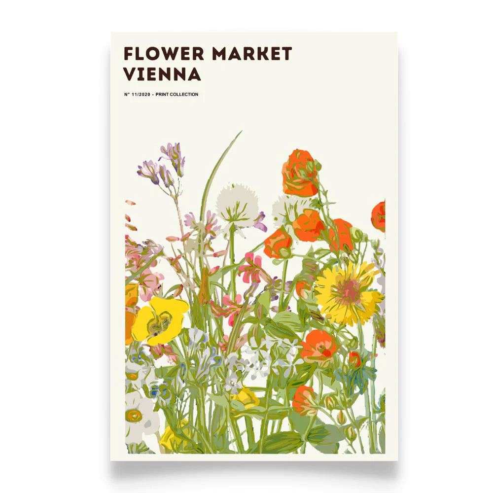 Framed Printed Wall Art FLOWER MARKET VIENNA Art Print 20-inch 28-inch 40x50 50x70CM