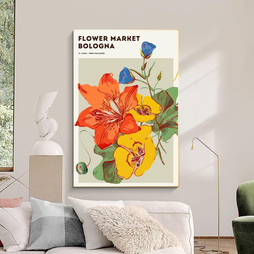 FLOWER MARKET BOLOGNA Art Print Poster