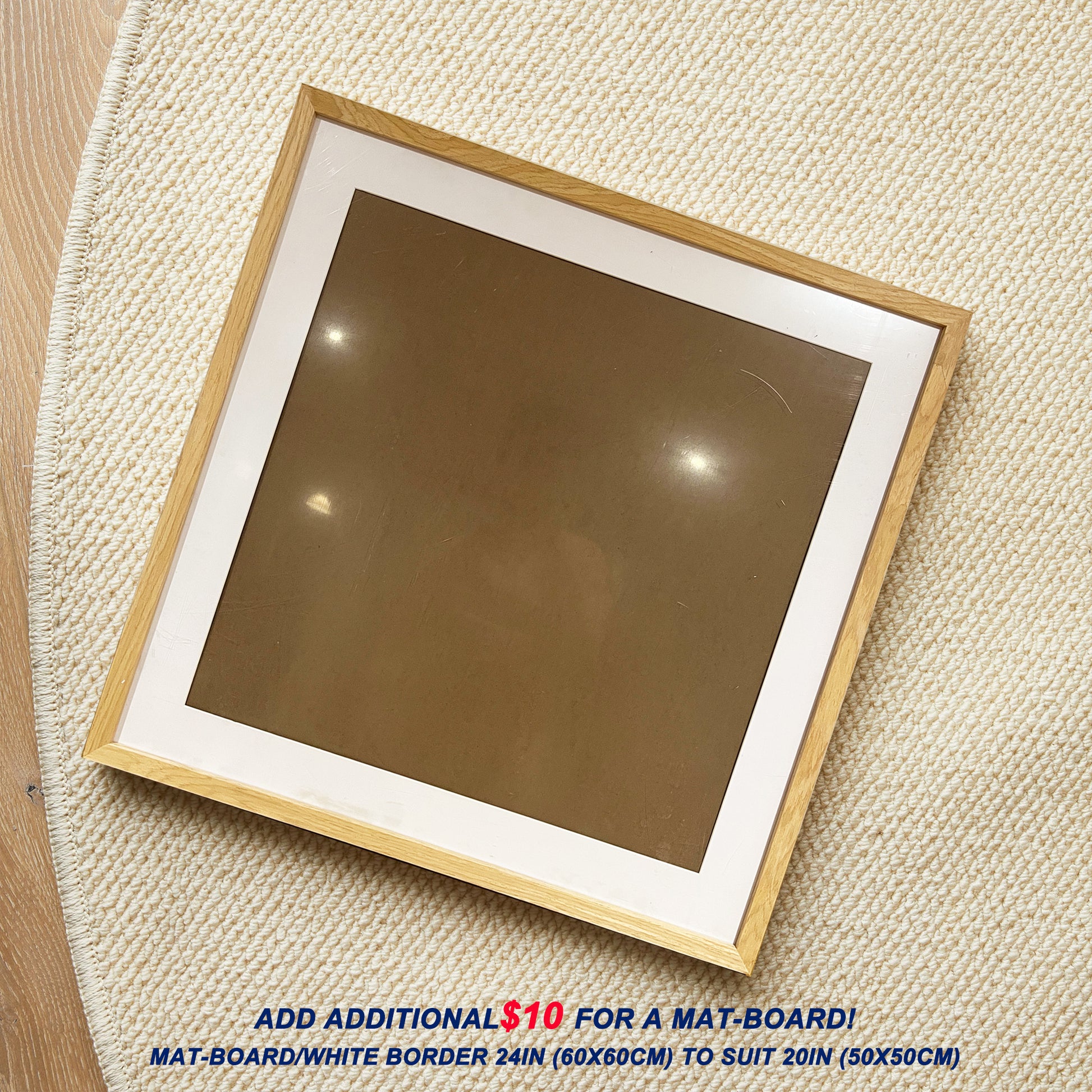 Square Wood Oak Photo Frame 24 inch 60x60cm