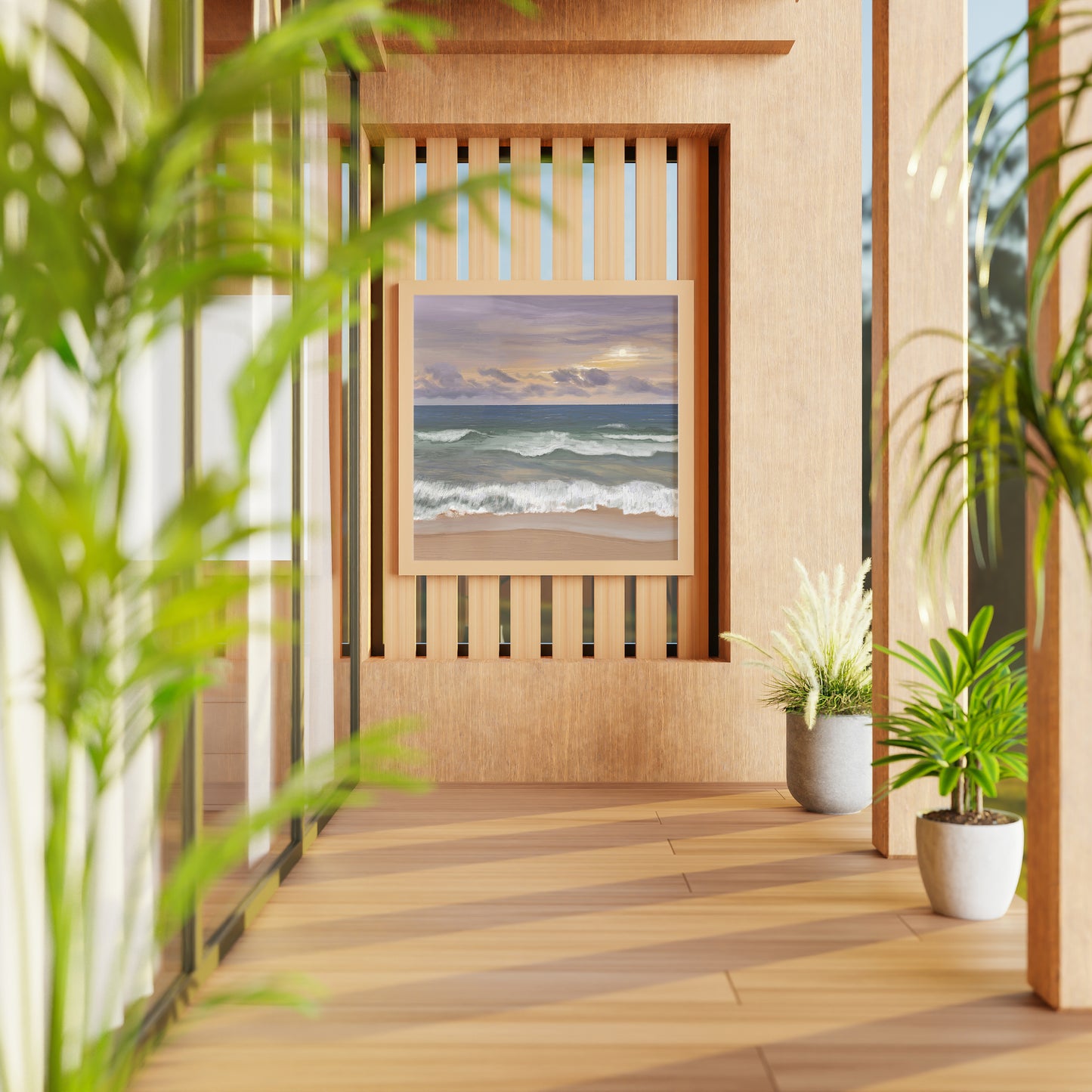 Pastel Sky Beach Art Painting Poster