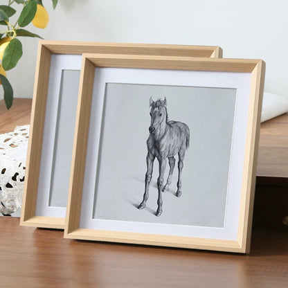 60 x 60 CM Frame Oak Square Wood Picture Frame 24 inch with Mat-board