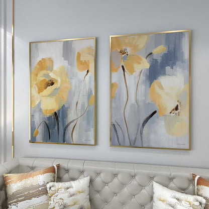 Yellow Blue  Floral Oil Painting Art Painting Poster