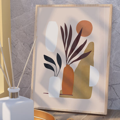 Colorful Abstract Plant No.2 Minimalist Art Poster
