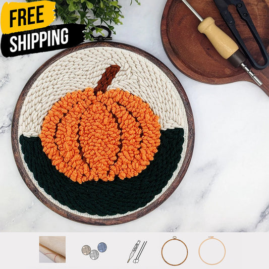 Pumpkin - Beginner Punch Needle Kit Embroidery Craft Kit