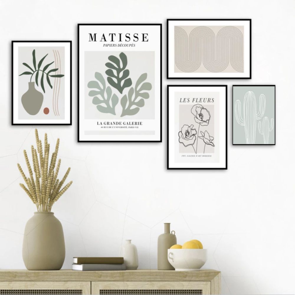 Soft Colored Shapes Abstract Plant No.1 Minimalist Art Poster