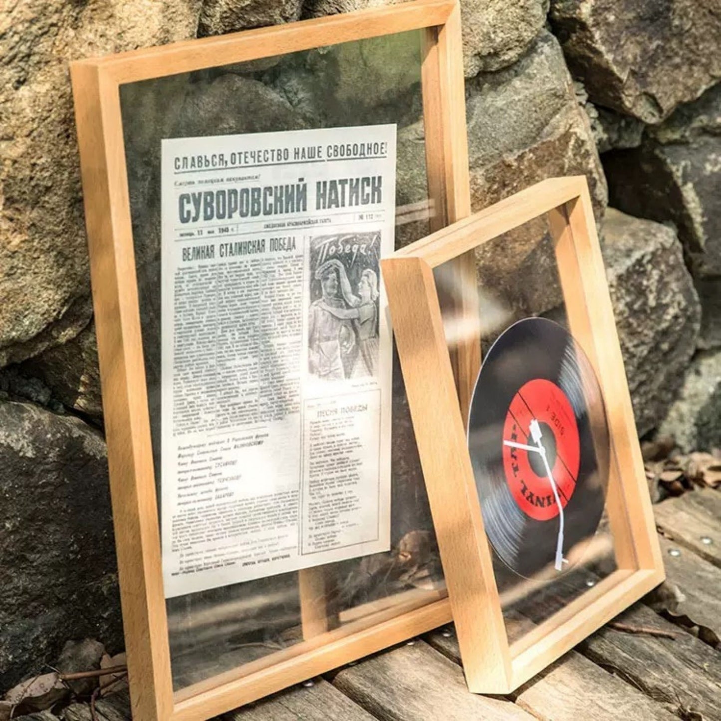 A3 Solid Wood Floating Transparent Double-sided Photo Frame Specimen Picture Frame