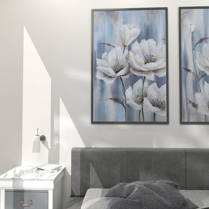 Abstract Blue Floral Oil Painting Art Painting Poster
