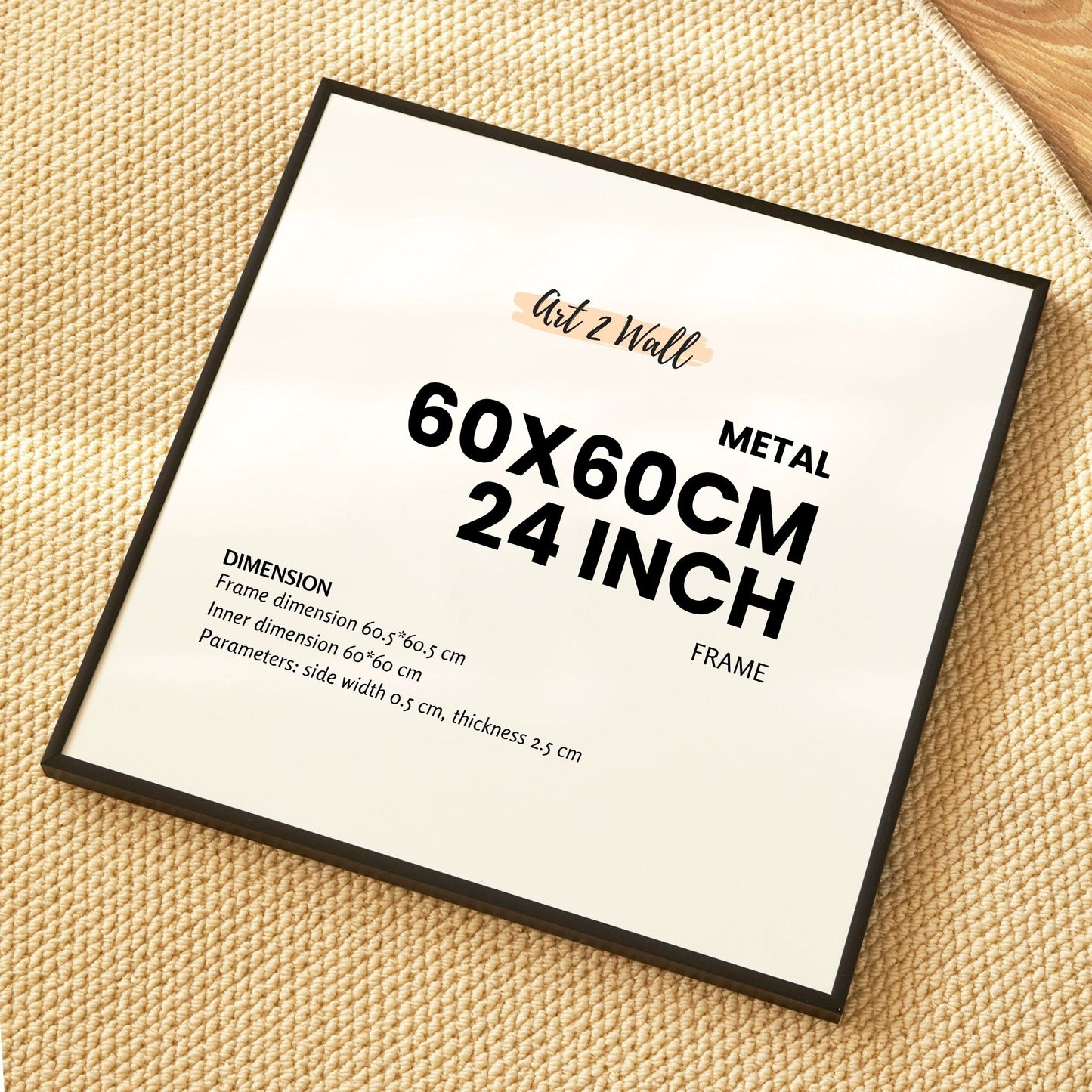 Square Thin Aluminum Frame BLACK 60x60cm Metal Photo Frames