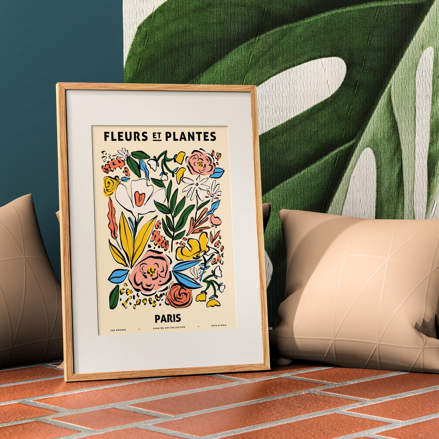 FLEURS ET PLANTES PARIS Botanical Pattern Art Print Poster
