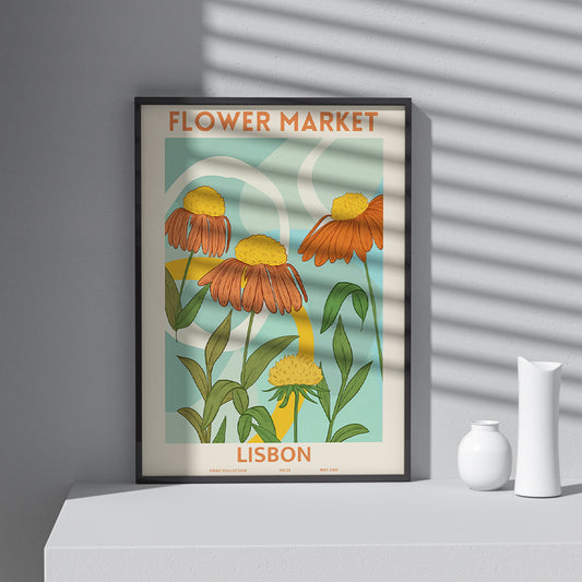Framed Printed Wall Art FLOWER MARKET HELSINKI Art Print 20-inch 28-inch