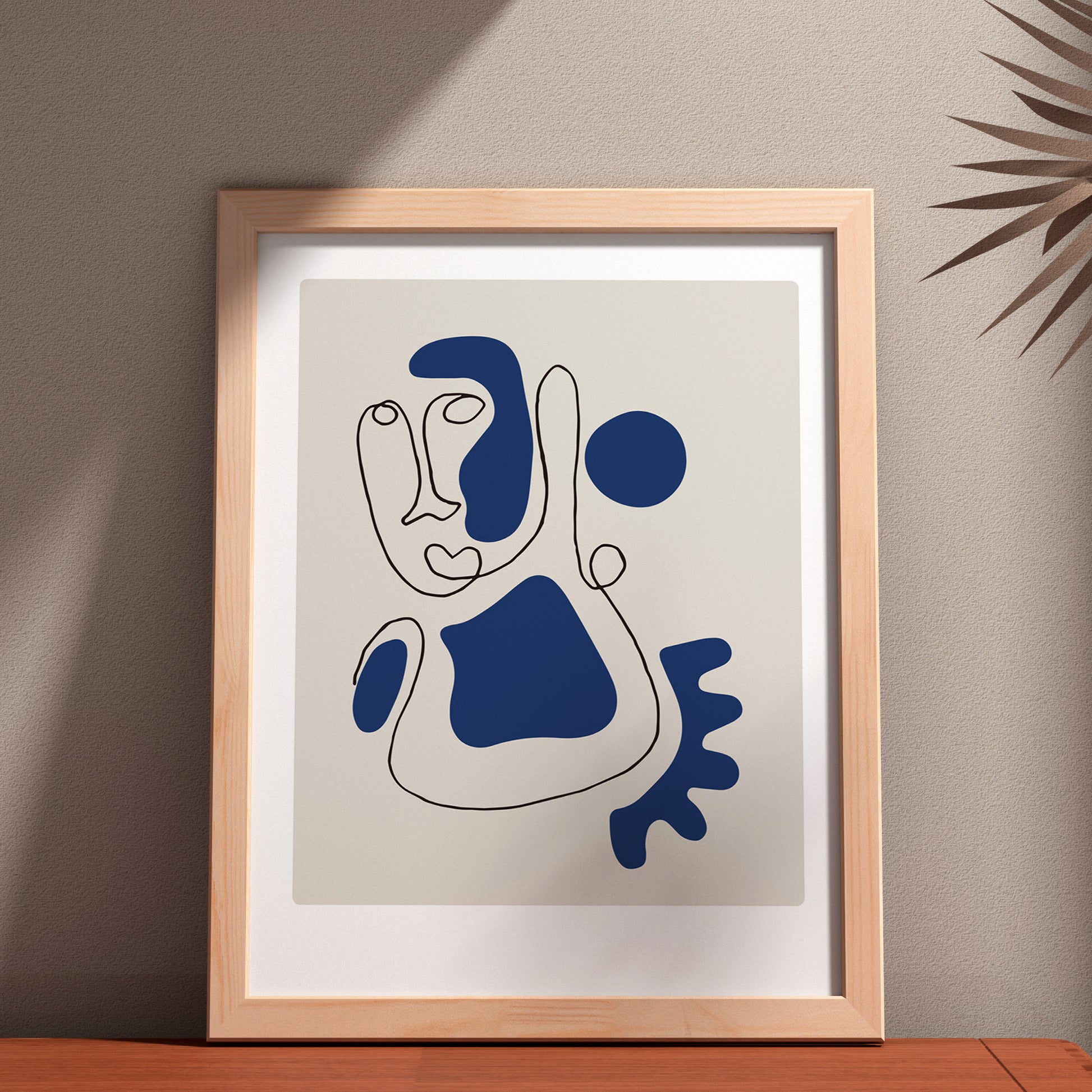 Framed Poster Art Prints Blue Portrait Minimalist 16x20" 20x28" inch 40x50CM 50x70CM