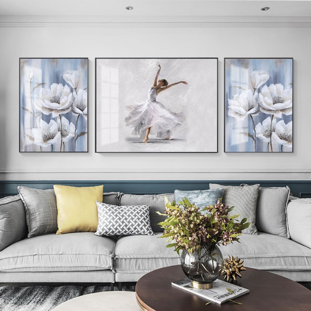 Abstract Blue Floral Oil Painting Art Painting Poster
